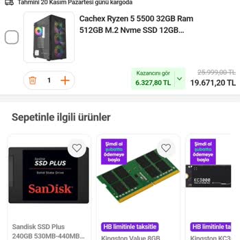 Hepsiburada Sepet İndirimini Yansıtmıyor