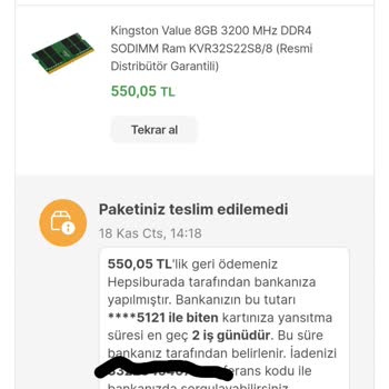 Hepsiburada Ürün Teslim Yapılmaması