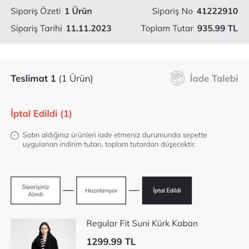 DeFacto Siparişimi İptal Etti!