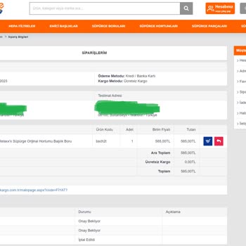 SüpürgeAvm Satışı Tamamlanan Ürünün İptal Edilerek, Yüksek Fiyatla Sunulması.
