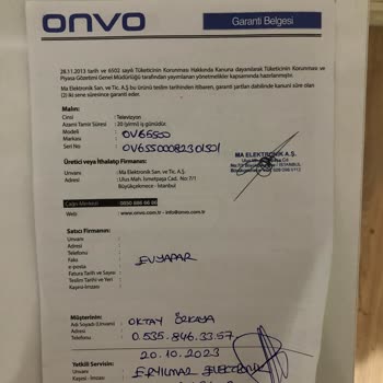 Onvo Televizyon Arızası İlgilenmiyorlar