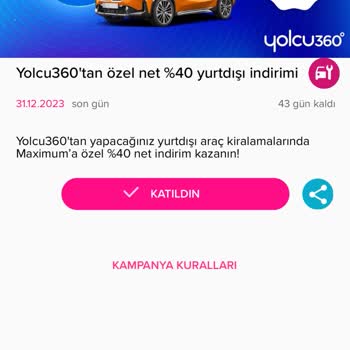 Yolcu 360 Adlı Araç Kiralama Firması Geçersiz Kampanya Kodu Gönderiyor