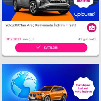 Yolcu 360 Adlı Araç Kiralama Firması Geçersiz Kampanya Kodu Gönderiyor