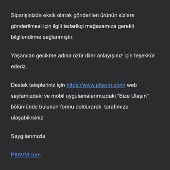 Epttavm Eksik Ürün Gönderdi Ve Para İadesini Yapmıyor!