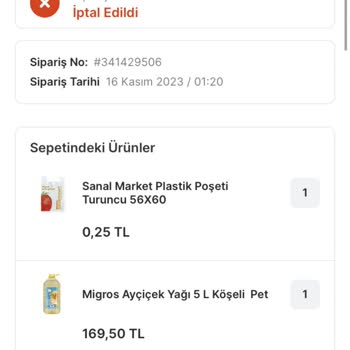 Migros Sipariş İptali Sonrası Para İadesi Yapmadı