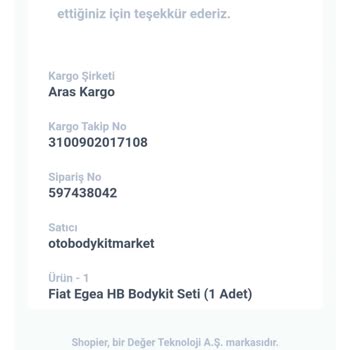 Aras Kargo Hasarlı Kırık Ürün