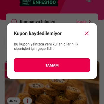 Yemeksepeti Kupon Kodu Sorumsuzluğu