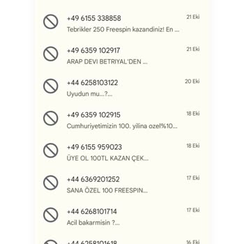 Türk Telekom +49 Ve +99 Gelen Mesajlar