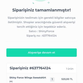 Shiny Force Ürünüm Kargoya Verilmedi