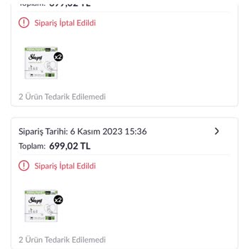 Pazarama Alışveriş Sitesi Yapılan Sipariş