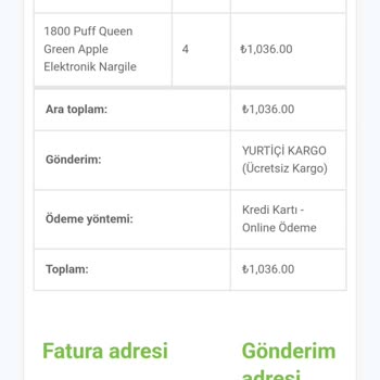 13.07.2023 Te 1.036 TL Ödeme Yaptım Aroma King Siparişim Gelmedi