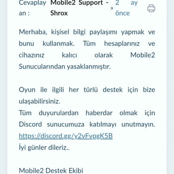 Mobile2 Haksız Ban Ve Yanıltıcı İddialar!