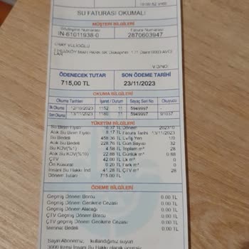 İSKİ Fazla Tüketim Ve Atık Su Bedeli Hk