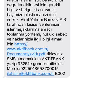 Aktif Banktan Gelen Bilgim Dışı Hizmet Numarası