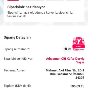 Yemeksepeti Kurye İletişimi Y9k