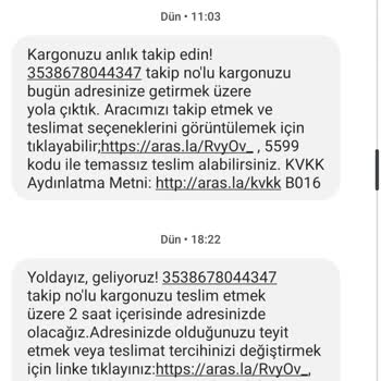 Aras Kargo Kargomu Eve Getirmedi.