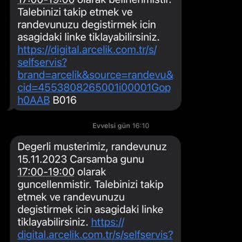 Arçelik Servisinin Sürekli Randevu Tarihini Değiştirip Gelmemesi