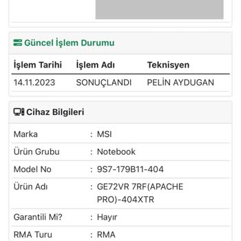 MSI Türkiye Laptopun Kasasını Kıran ServisPoint
