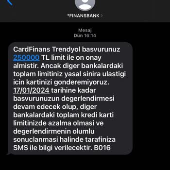 QNB Finansbank Trendyol Kart Başvurum Onaylanmadı