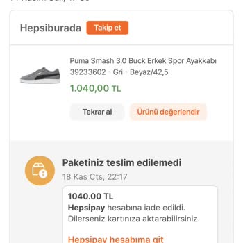 Hepsiburada Günler Sonra Sipariş İptali Yapıldı