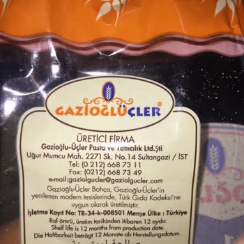 Gazioğlüçler Mantı Paketi İçi Cisim