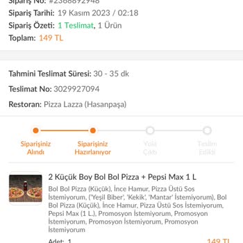 Trendyol Yemek PizzaLazza Siparişimi Onaylayıp Getirmedi