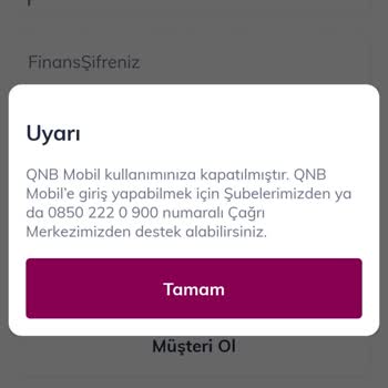 QNB Finansbank Arama Ve Mobil Bankacılık Kısıtlanması