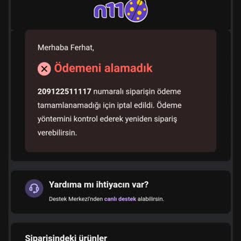 N11 Haksız Çekilen Tutar