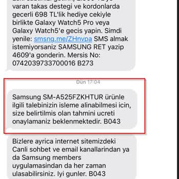 Samsung Telefon Samsung Garanti Kapsamındaki Ürüne Bilgi Vermeden Ücret Çıkarıyor