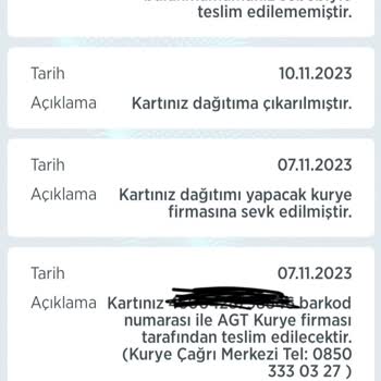 AGT Kurye Kart Gecikme Ve Müşteri Hizmetleri Yetersizliği