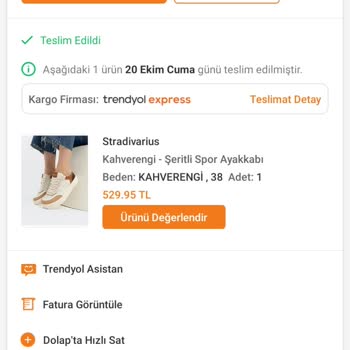 Stradivarius Ayakkabı Yanlış Beden Gönderimi