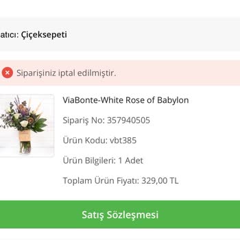 Çiçek Sepeti Habersiz İptal