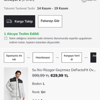 De Facto Nun Yanlış Ürün Gönderimi