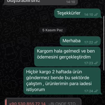 Blonde Store Ürün Elime Ulaşmadı