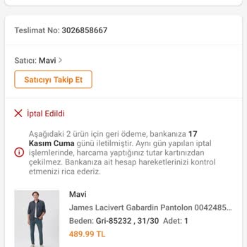 Trendyol Kartıma Ücret İadesi