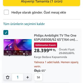 Amazon Stokta Görünen Ürün Satış Dışı!