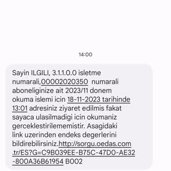 Oedaş Abonesi Değilim SMS Düzeltilsin