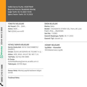 Beko Buzdolabı Garanti Süresi Güncelleme Sorunu
