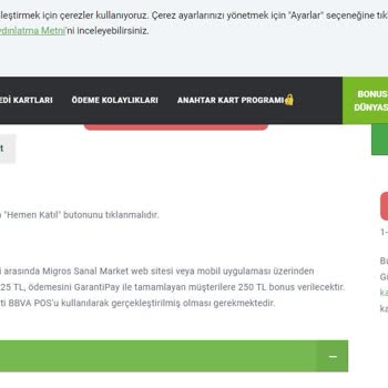 Migros Sanal Market Yüklenmeyen Bonus