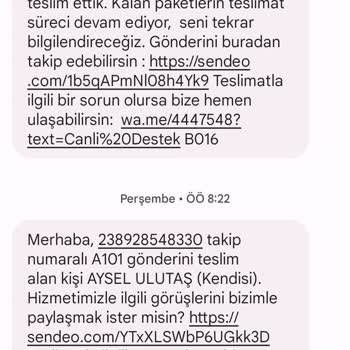 Sendeo Eksik Teslimat Sorunu