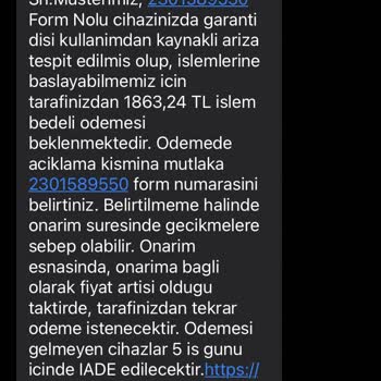 KVK Garantili Ürüne Ücret Talep Ediyorlar
