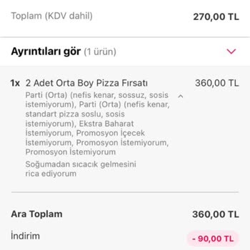 Yemeksepeti Siparişimde İndirim Uygulanmadı