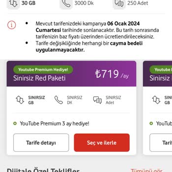 Vodafone Faturalı Tarifelerin Azlığı Ve Fahiş Fiyatlar!