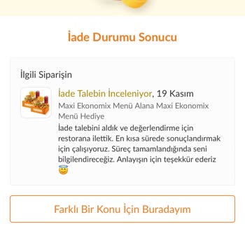 Trendyol Yemek ve Popeyes Bana Ulaşmayan Yemeğin Ücret İadesini Yatırmıyor