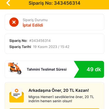 Migros Hemen Sistem Problemi