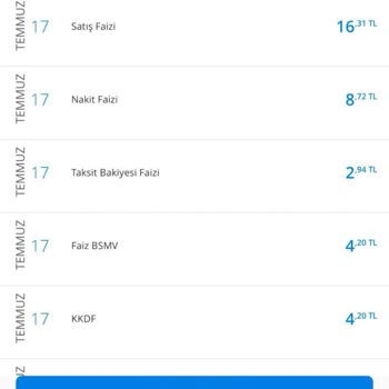 Denizbank Satış Faizi, Nakit Faizi, Taksit Bakiye Faizi Kesimi