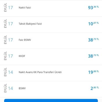 Denizbank Satış Faizi, Nakit Faizi, Taksit Bakiye Faizi Kesimi