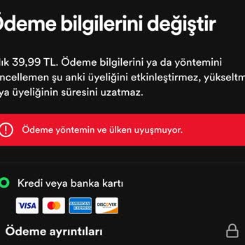 Spotify Ödeme Yöntemi Hata Veriyor