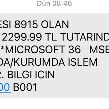 Microsoft Kartımdan Para Çekmiş