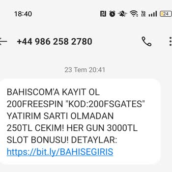Vodafone +44+49 Rahatsız Edici Mesaj